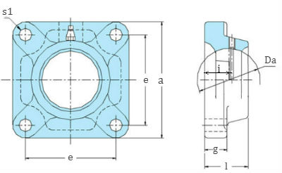 Four-bolt flange thermoplastic housing